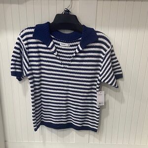 Sonoma Navy and White Striped Kids Sweater